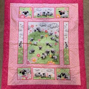 Lal the Lamb Quilt Panel quilt from Susybee NWOT Pink Sheep